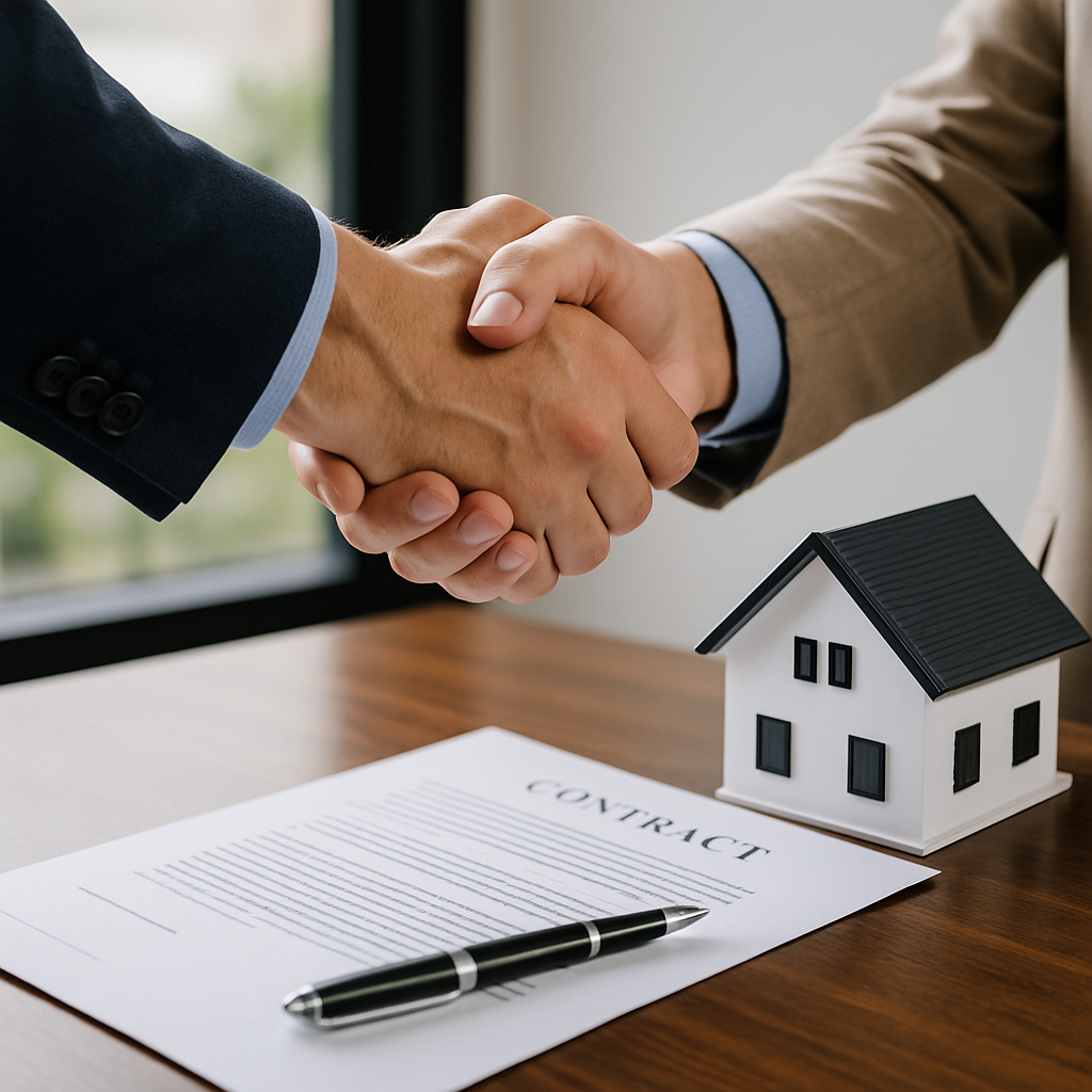 Käufer und Verkäufer bei Vertragsabschluss